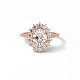 Oval Halo & Pave Lab Grown Diamond Engagement Ring