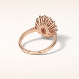 1.91 CT Oval Shaped Halo Moissanite Engagement Ring