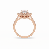 Oval Halo & Pave Lab Grown Diamond Engagement Ring
