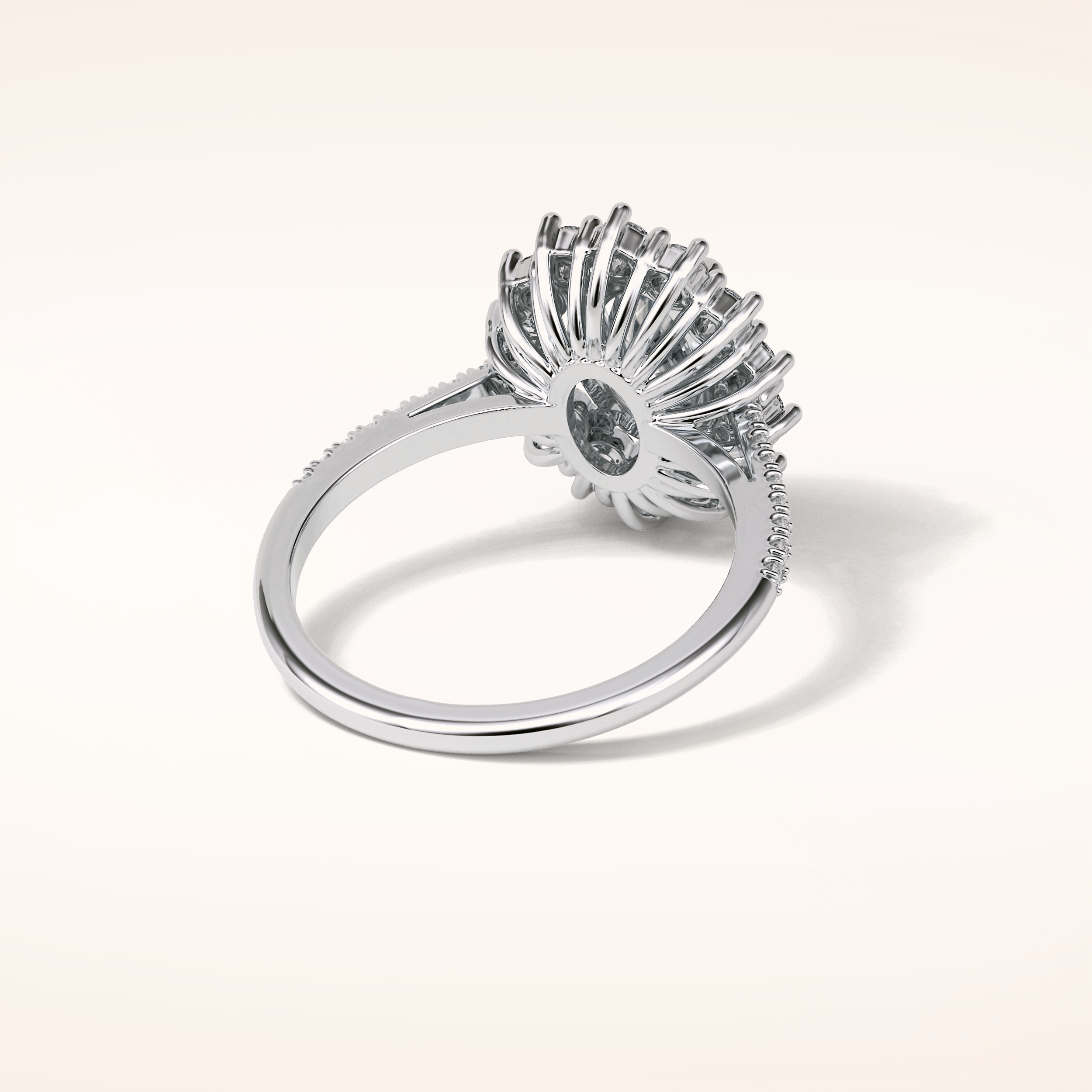 1.91 CT Oval Shaped Halo Moissanite Engagement Ring