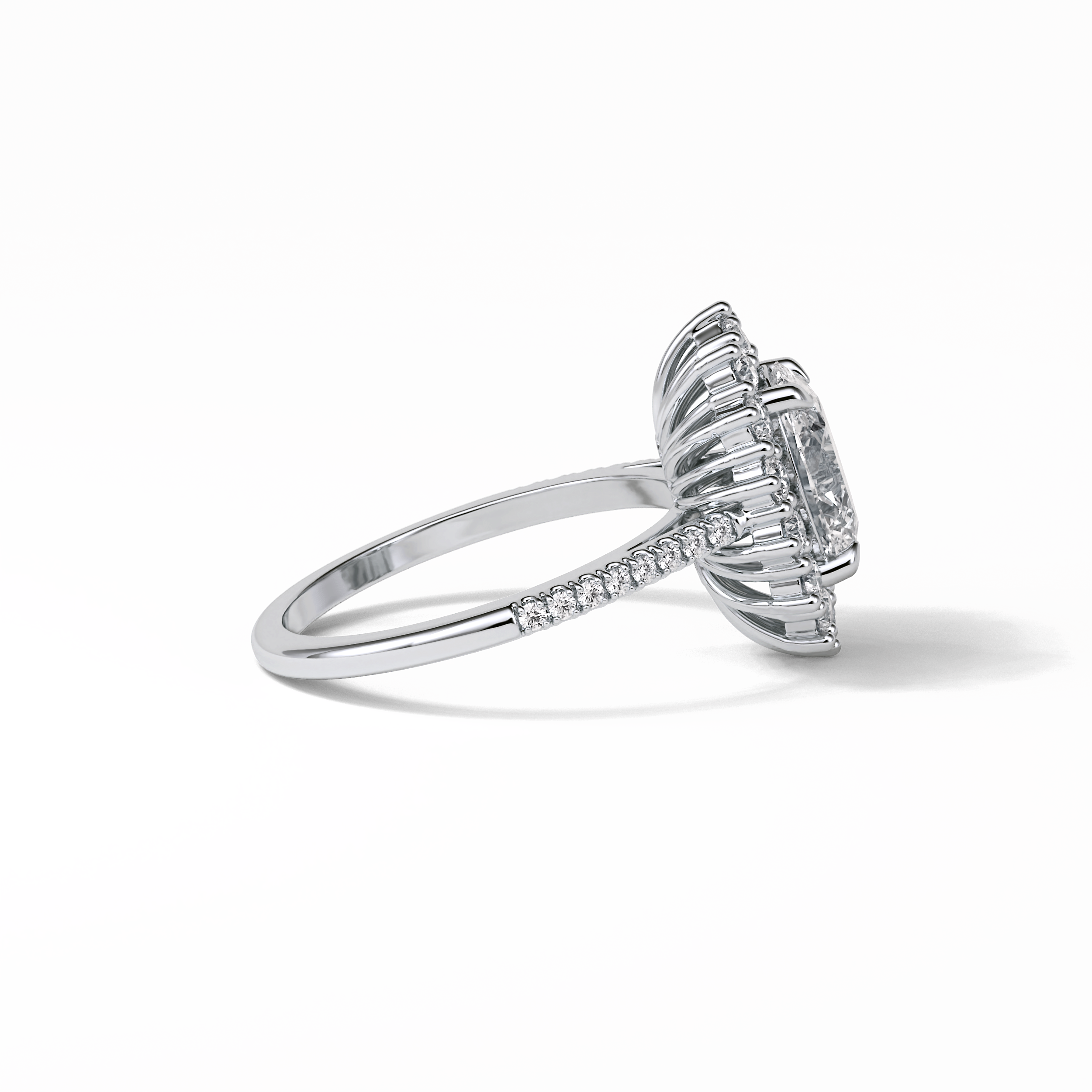Oval Halo & Pave Lab Grown Diamond Engagement Ring