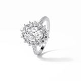 Oval Halo & Pave Lab Grown Diamond Engagement Ring