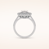 1.91 CT Oval Shaped Halo Moissanite Engagement Ring