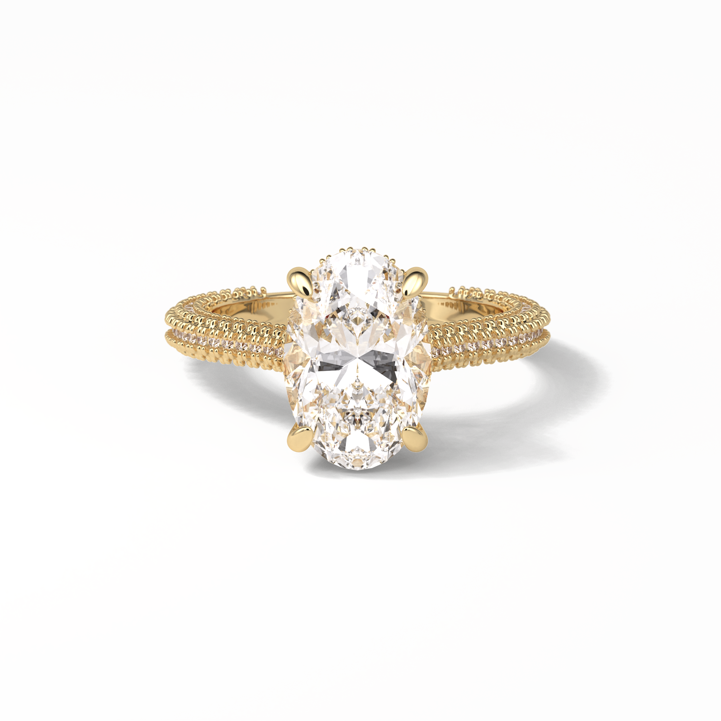 Oval Pave & Hidden Halo Lab Grown Diamond Engagement Ring