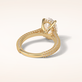 4 CT Oval Shaped Hidden Halo & Pave Moissanite Engagement Ring