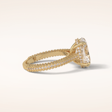 4 CT Oval Shaped Hidden Halo & Pave Moissanite Engagement Ring