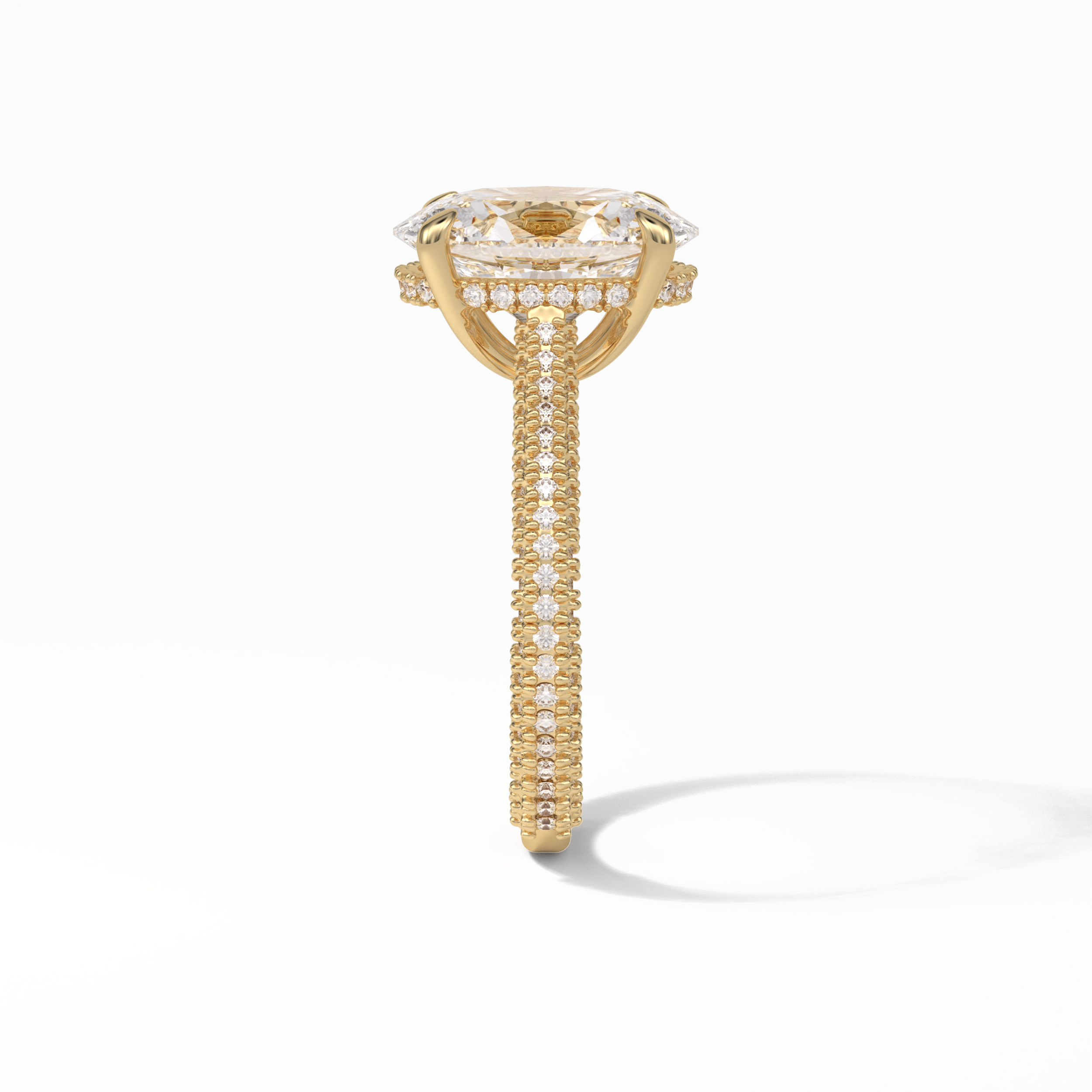 Oval Pave & Hidden Halo Lab Grown Diamond Engagement Ring