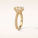 4 CT Oval Shaped Hidden Halo & Pave Moissanite Engagement Ring