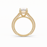 Oval Pave & Hidden Halo Lab Grown Diamond Engagement Ring