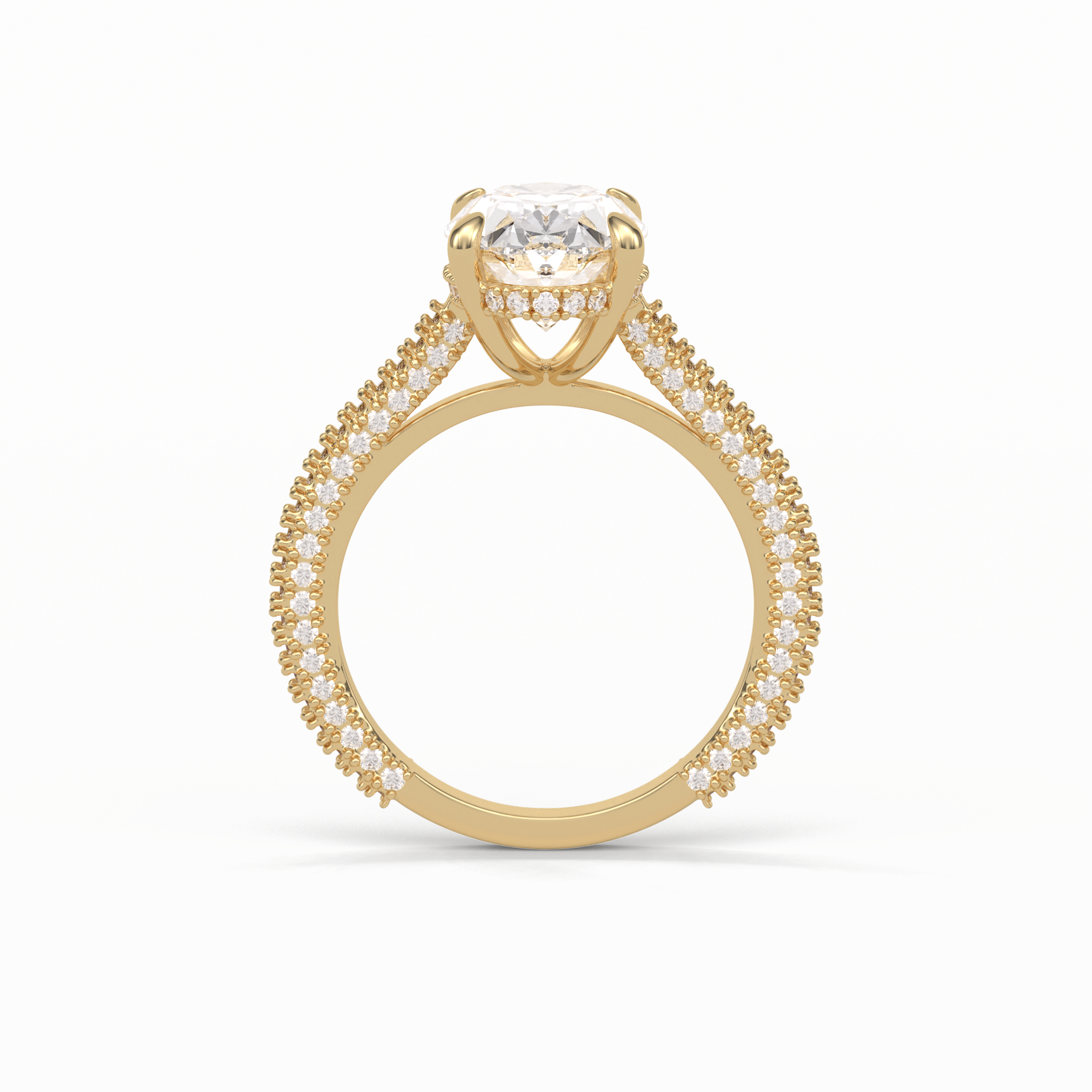 Oval Pave & Hidden Halo Lab Grown Diamond Engagement Ring