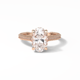 Oval Pave & Hidden Halo Lab Grown Diamond Engagement Ring