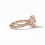 Oval Pave & Hidden Halo Lab Grown Diamond Engagement Ring