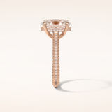 4 CT Oval Shaped Hidden Halo & Pave Moissanite Engagement Ring