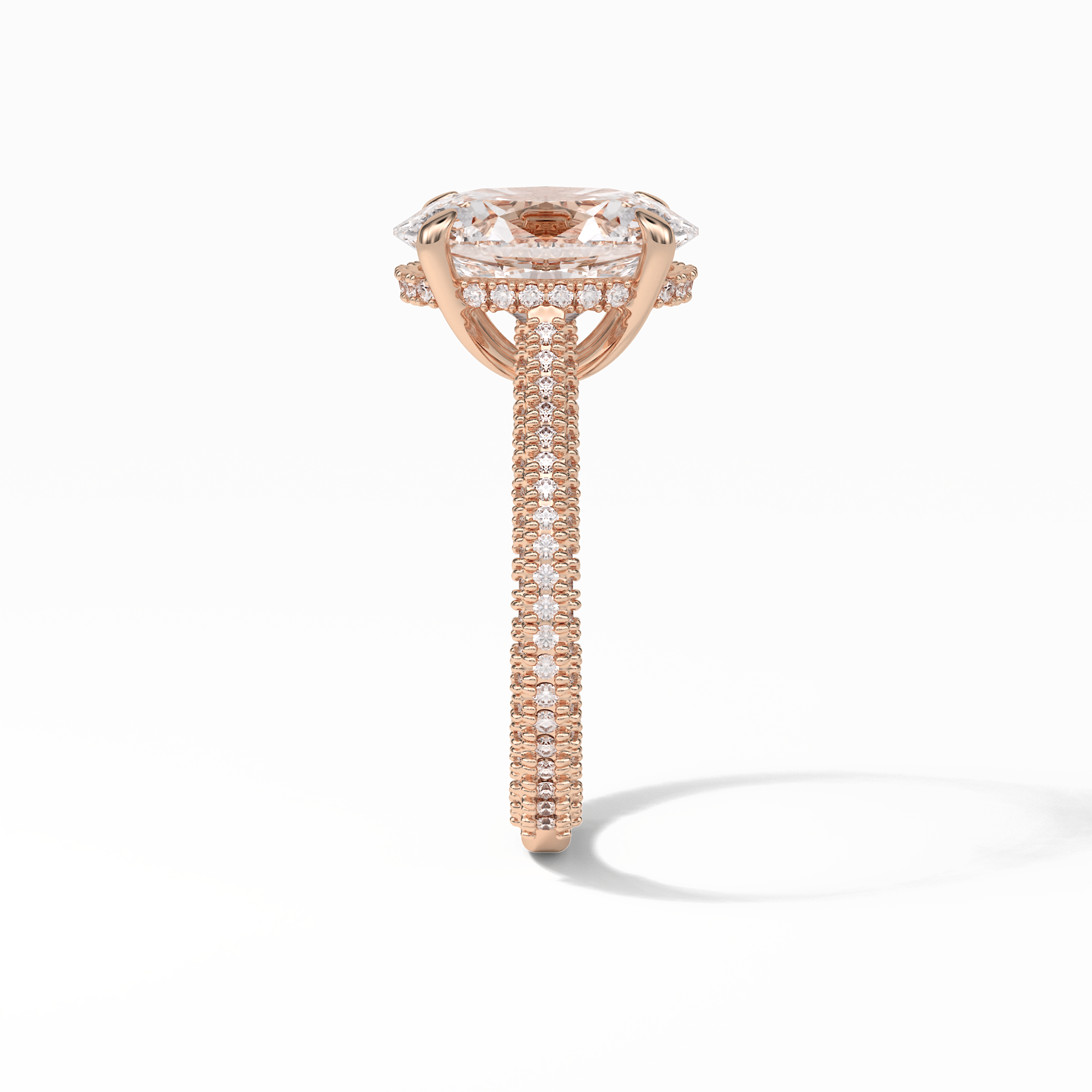 Oval Pave & Hidden Halo Lab Grown Diamond Engagement Ring