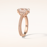 4 CT Oval Shaped Hidden Halo & Pave Moissanite Engagement Ring