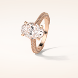 4 CT Oval Shaped Hidden Halo & Pave Moissanite Engagement Ring