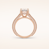 4 CT Oval Shaped Hidden Halo & Pave Moissanite Engagement Ring