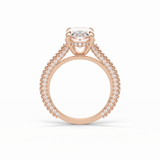 Oval Pave & Hidden Halo Lab Grown Diamond Engagement Ring
