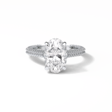 Oval Pave & Hidden Halo Lab Grown Diamond Engagement Ring