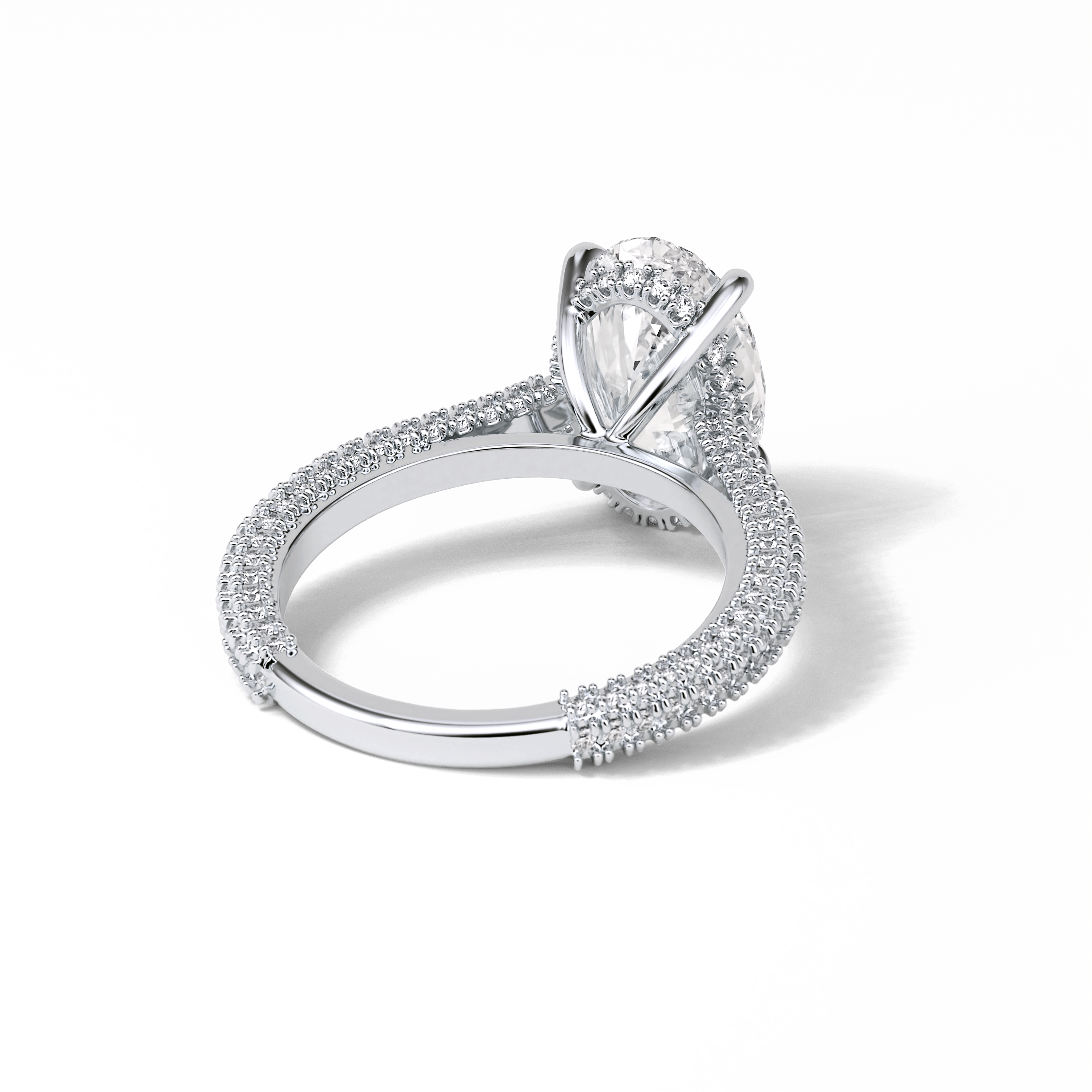 Oval Pave & Hidden Halo Lab Grown Diamond Engagement Ring