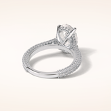 4 CT Oval Shaped Hidden Halo & Pave Moissanite Engagement Ring