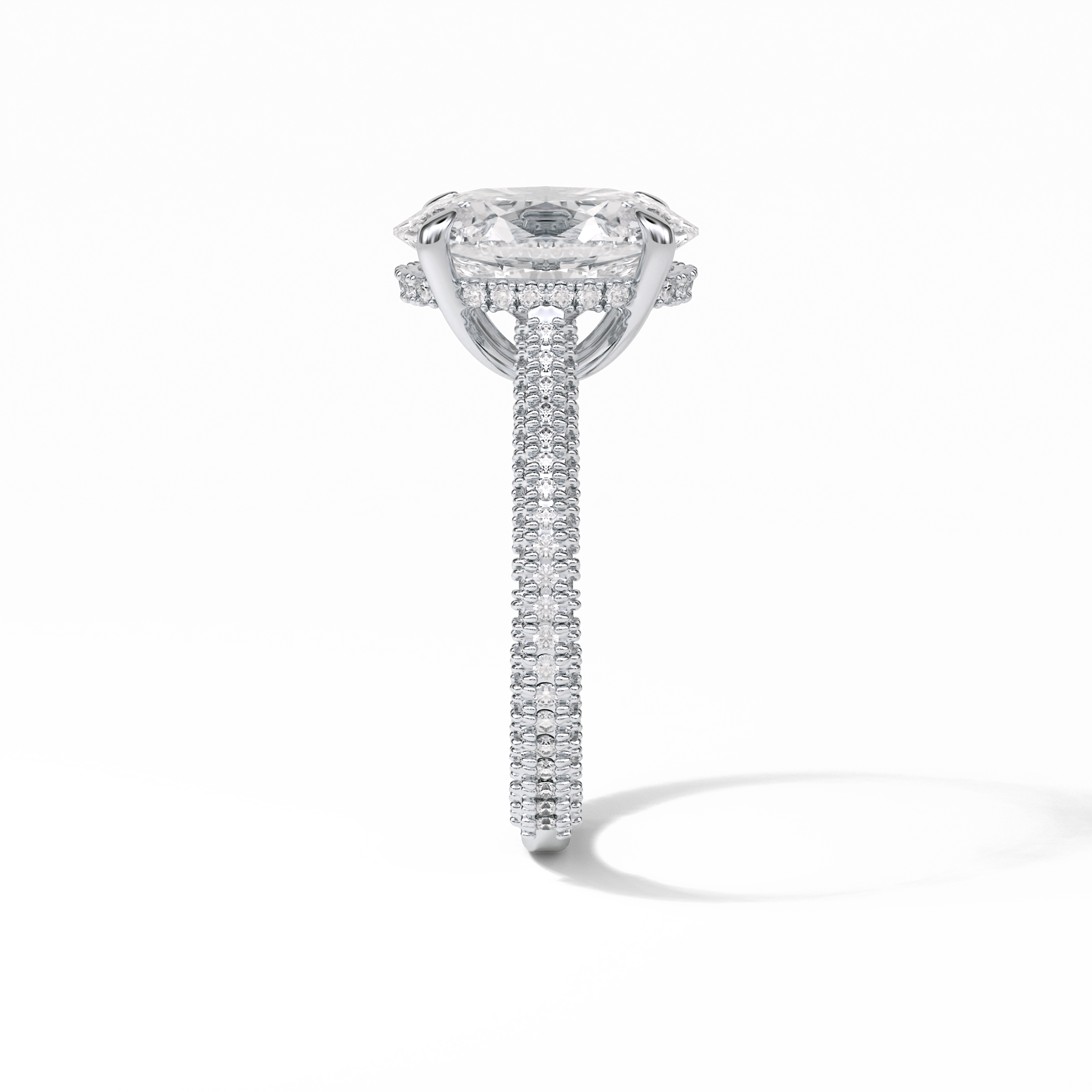 Oval Pave & Hidden Halo Lab Grown Diamond Engagement Ring