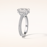 4 CT Oval Shaped Hidden Halo & Pave Moissanite Engagement Ring