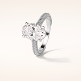 4 CT Oval Shaped Hidden Halo & Pave Moissanite Engagement Ring