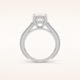 4 CT Oval Shaped Hidden Halo & Pave Moissanite Engagement Ring