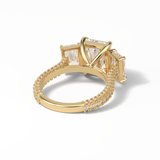 Radiant Pave & Three Stones Lab Grown Diamond Engagement Ring