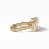 Radiant Pave & Three Stones Lab Grown Diamond Engagement Ring