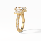 Radiant Pave & Three Stones Lab Grown Diamond Engagement Ring
