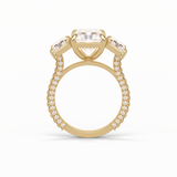 Radiant Pave & Three Stones Lab Grown Diamond Engagement Ring