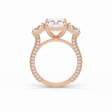 Radiant Pave & Three Stones Lab Grown Diamond Engagement Ring