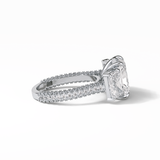 Radiant Pave & Three Stones Lab Grown Diamond Engagement Ring