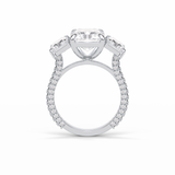 Radiant Pave & Three Stones Lab Grown Diamond Engagement Ring