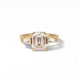 Emerald Three Stones Lab Grown Diamond Engagement Ring