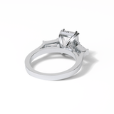 Emerald Three Stones Lab Grown Diamond Engagement Ring