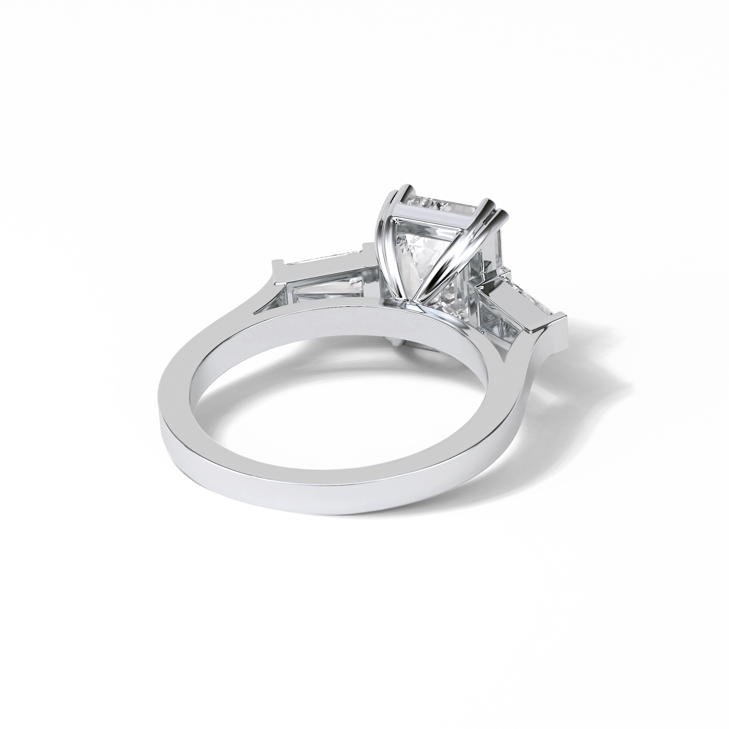 Emerald Three Stones Lab Grown Diamond Engagement Ring