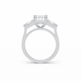 Emerald Three Stones Lab Grown Diamond Engagement Ring