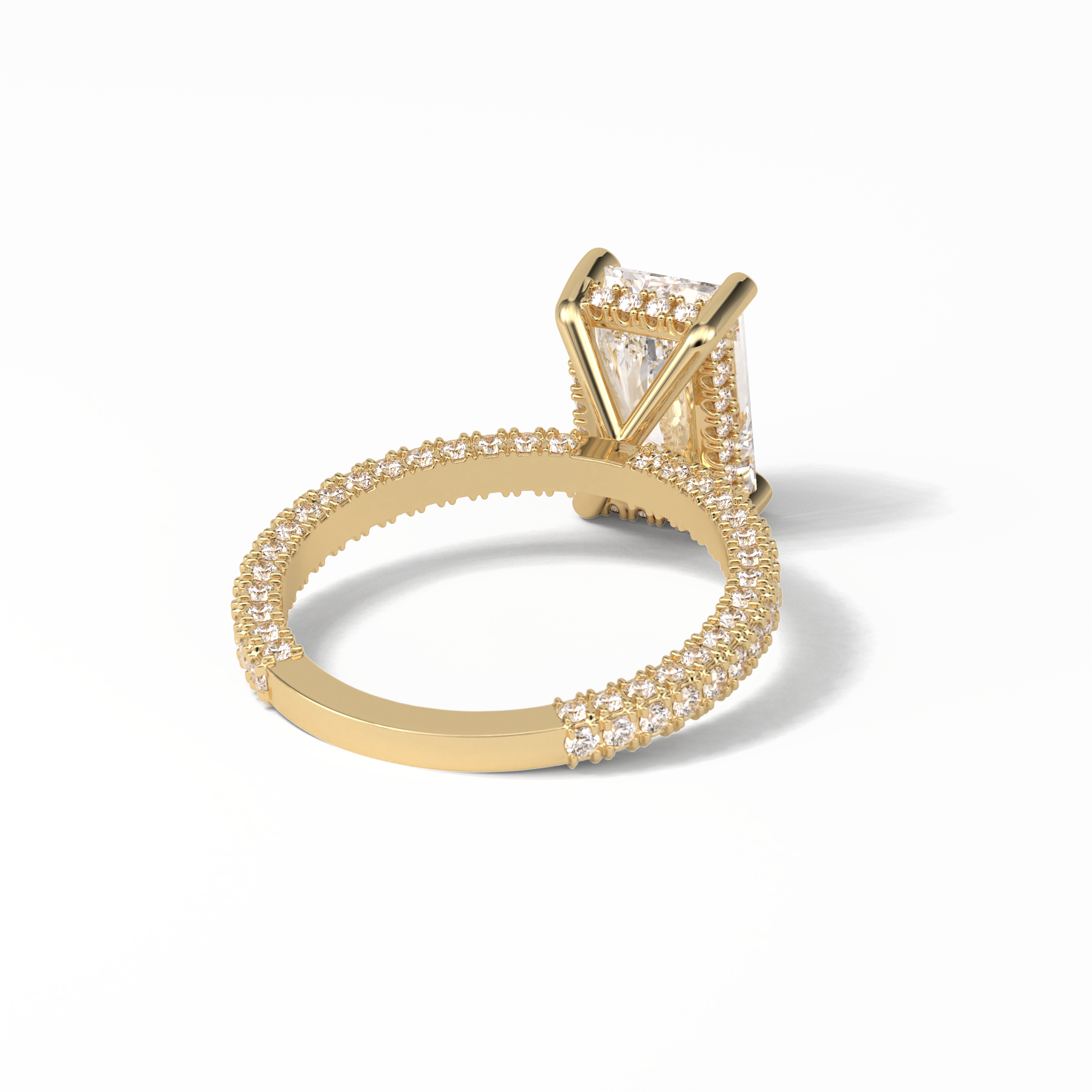 Radiant Pave & Hidden Halo Lab Grown Diamond Engagement Ring