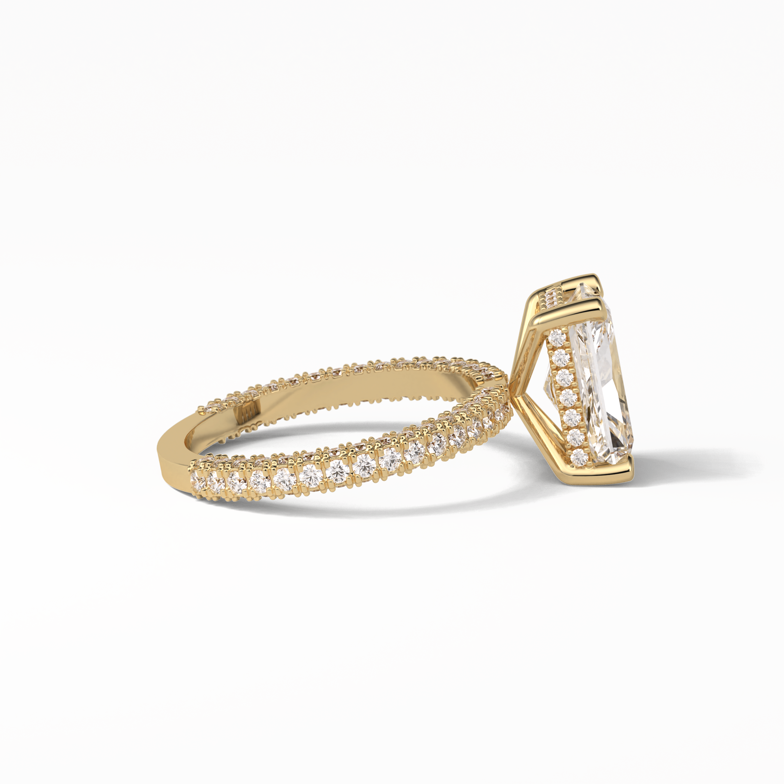 Radiant Pave & Hidden Halo Lab Grown Diamond Engagement Ring