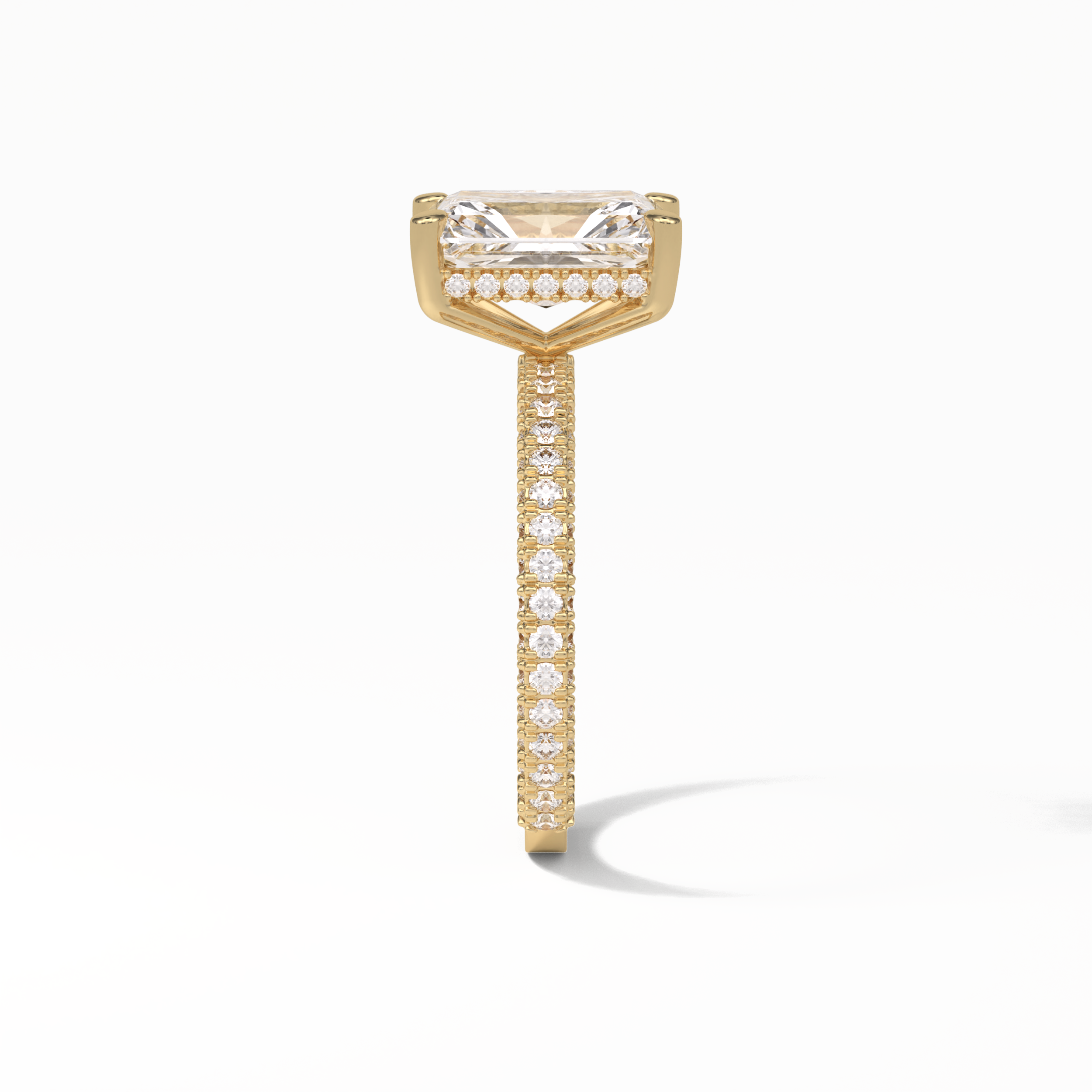 Radiant Pave & Hidden Halo Lab Grown Diamond Engagement Ring