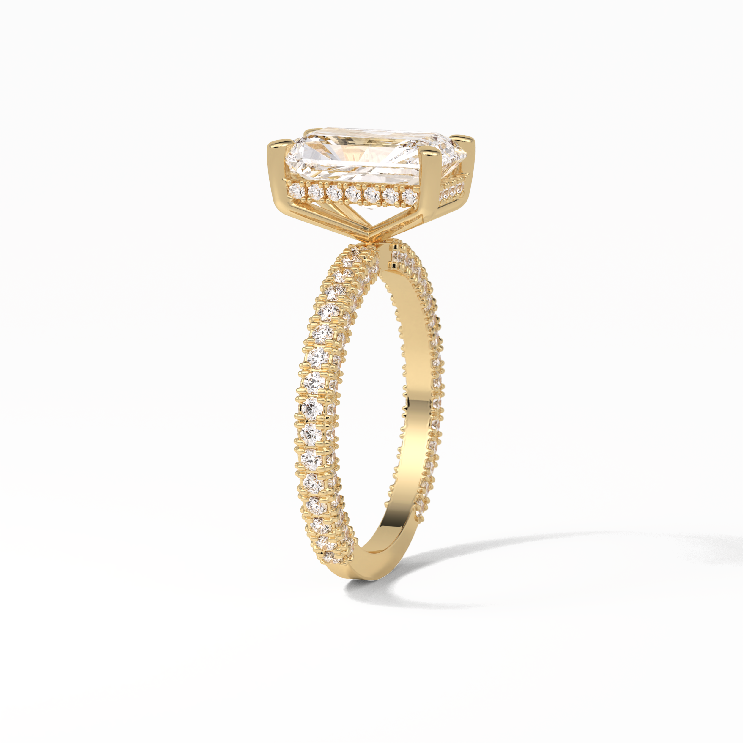 Radiant Pave & Hidden Halo Lab Grown Diamond Engagement Ring