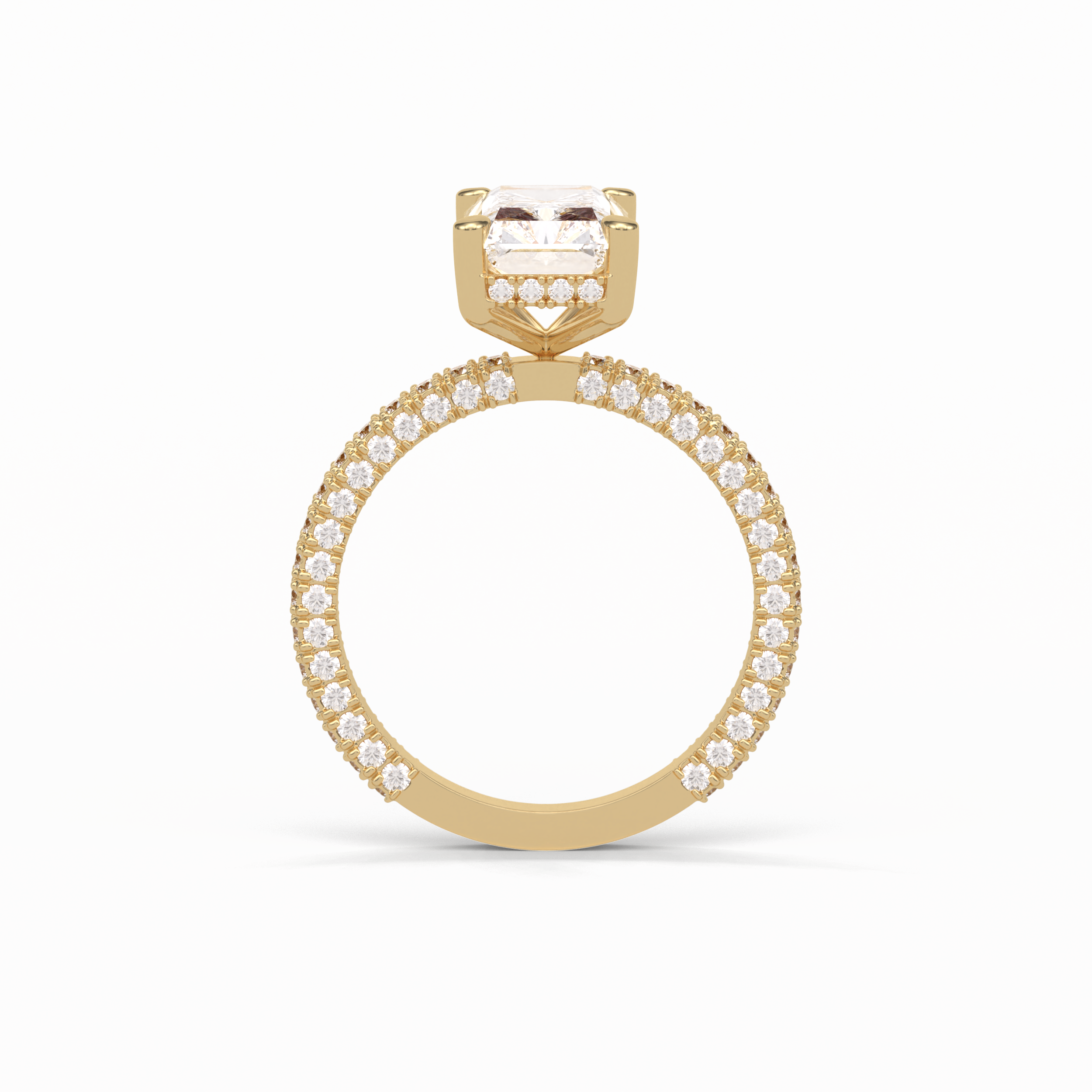 Radiant Pave & Hidden Halo Lab Grown Diamond Engagement Ring