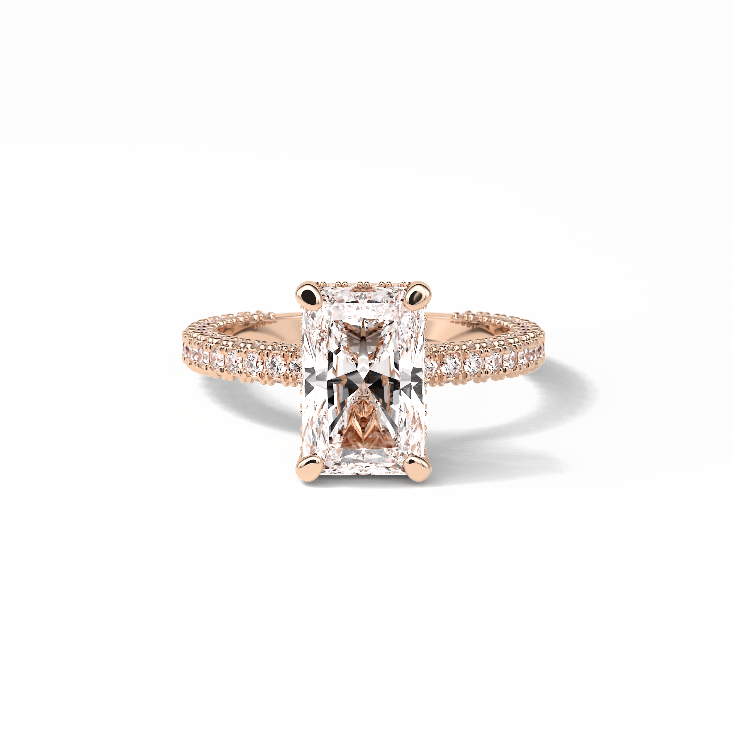 Radiant Pave & Hidden Halo Lab Grown Diamond Engagement Ring