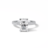 Radiant Pave & Hidden Halo Lab Grown Diamond Engagement Ring