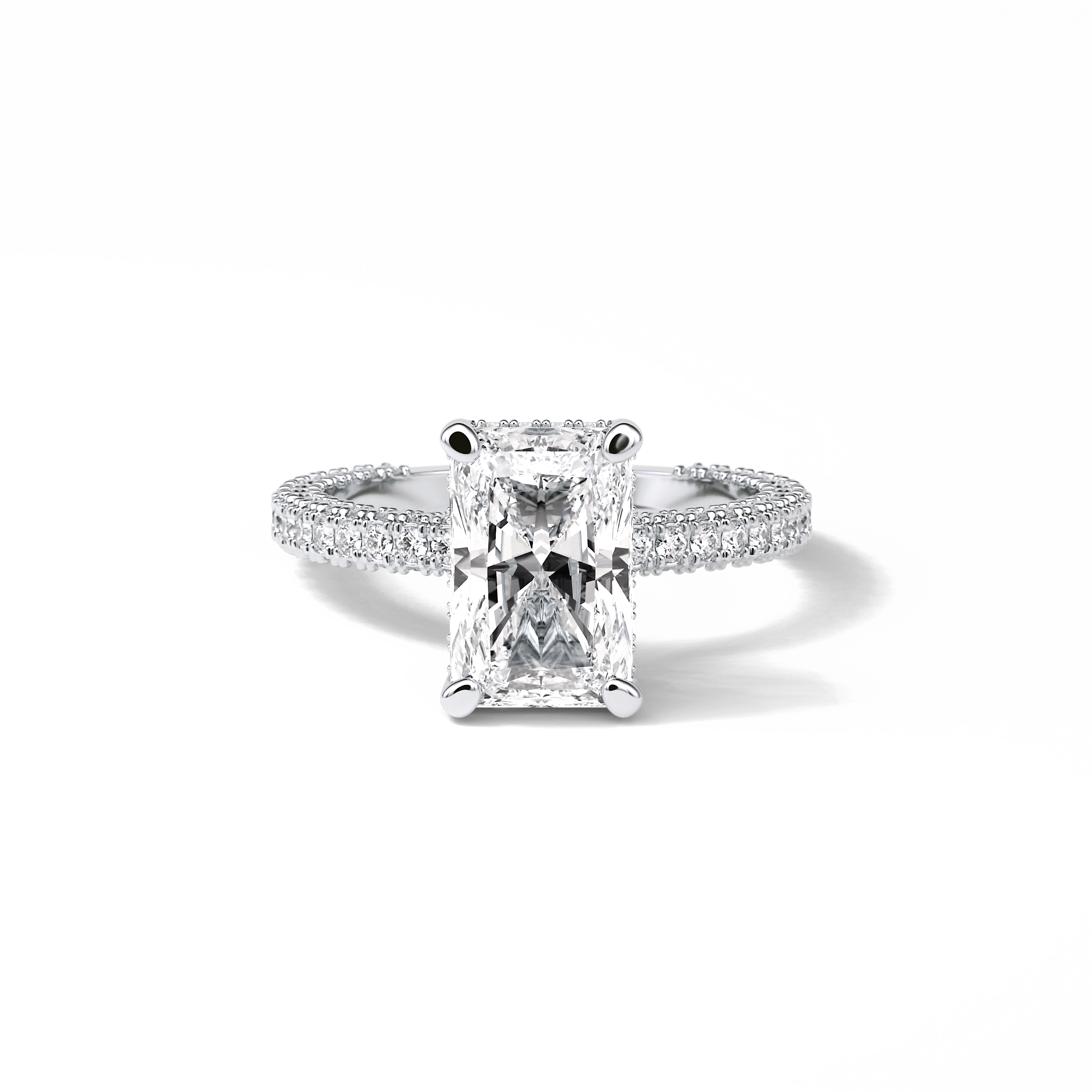 Radiant Pave & Hidden Halo Lab Grown Diamond Engagement Ring