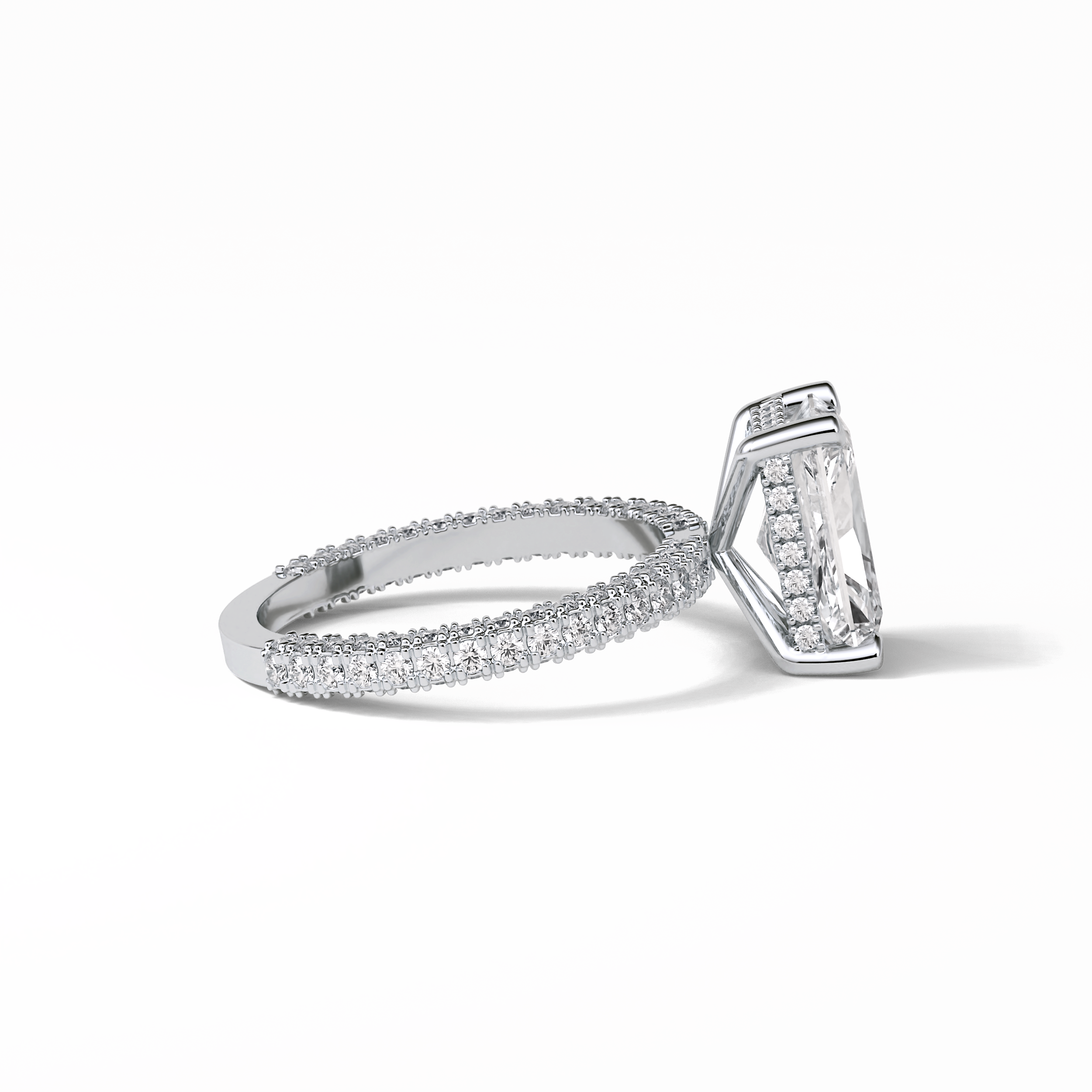 Radiant Pave & Hidden Halo Lab Grown Diamond Engagement Ring