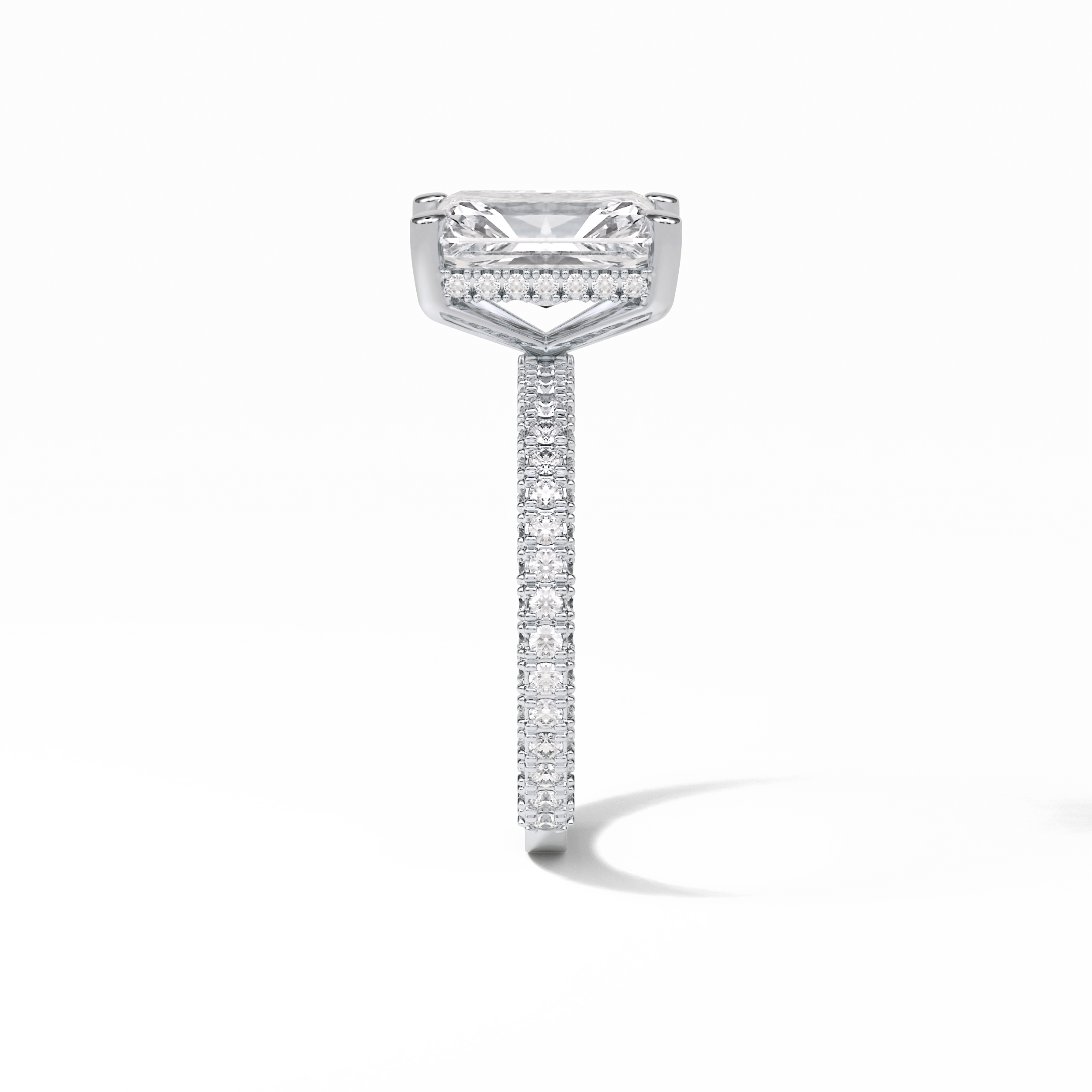 Radiant Pave & Hidden Halo Lab Grown Diamond Engagement Ring